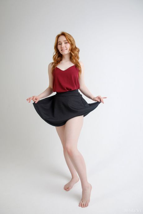 Endearing teen Vanessa Mei poses naked without embarrassment during a solo shoot