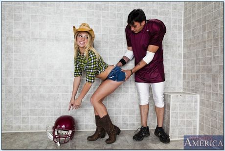 Blonde beauty Shawna Lenee has sex with a big cock in a shower