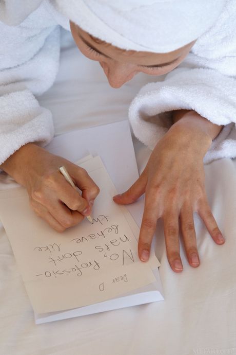 Charming teen Berenice gets naked and masturbates with a toy in the car