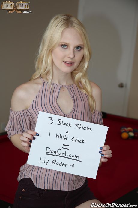 Petite teen Lily Rader gets her pussy banged by a black pool player