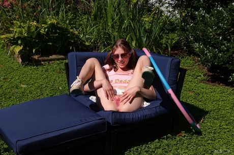 ALS Scan: Petite teen Fiona Sprouts pisses on the lawn after a nude modelling session