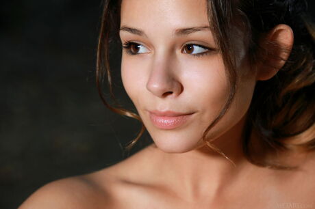 Pretty teen Emmy gets naked with self-assuredness during solo action