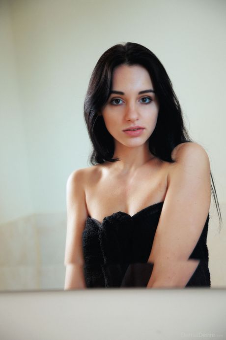 Naked teen Sultana strikes great solo poses in a bathroom