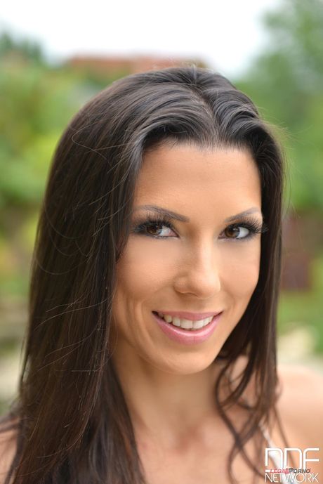 Sexy Latina Alexa Tomas toys her shaved pussy while enjoying a strawberry ice cream