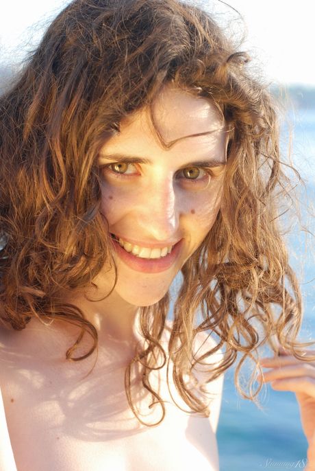 Delightful teen Ksusha gets naked in a pair of heels during a solo affair