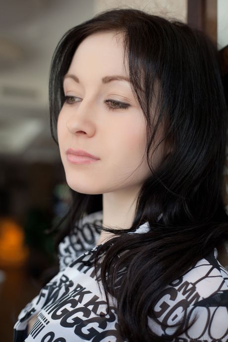 Slender teen Night A models totally naked without embarrassment