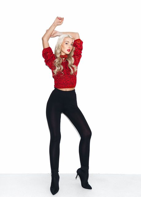 Sasha Kray and her girlfriend have lesbian sex on a bed in knee socks