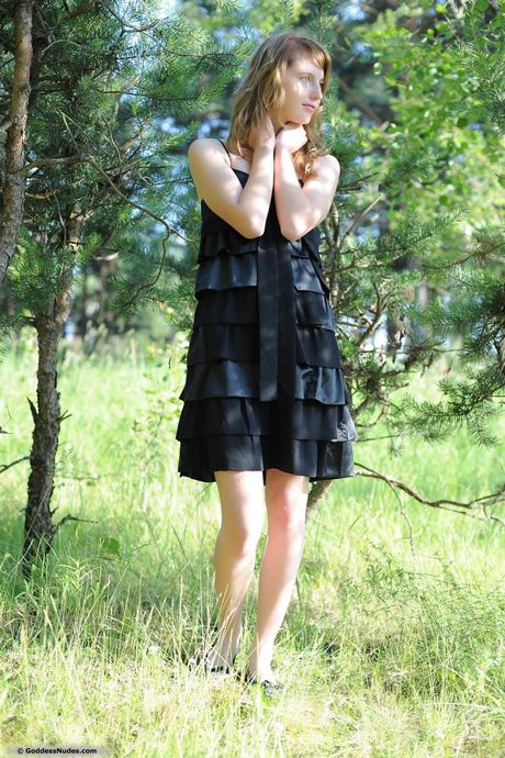 Nasira strips her dress and shows her sexy body in the outdoors