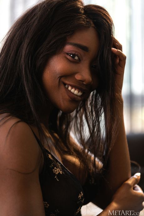 Mimi Desuka strips off her lingerie and poses in her stockings