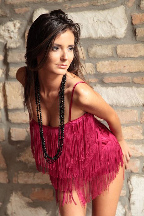 Thin teen Sunshine A gets naked in heels before a creampie