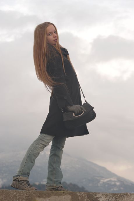 Stunning teen Milena D removes her lingerie and poses nude