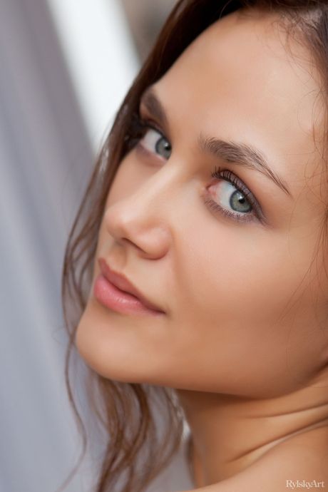 Rylsky Art: Cute teen girl Zlatka shows off her tiny tits and bald pussy in the nude