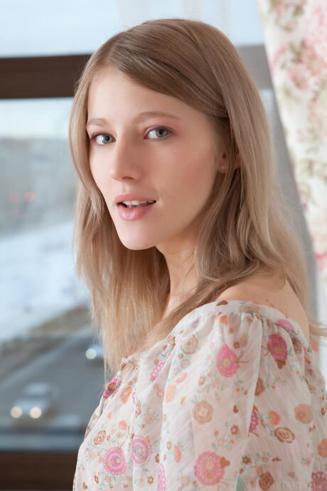 Alluring teen Mila I gets naked in heels and shows her tattoos & bald pussy