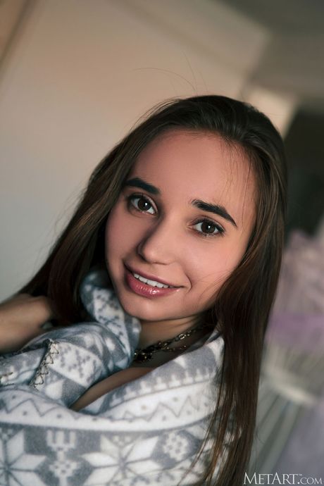 Alluring teen Messiah confidently displays her hairy pussy in the nude