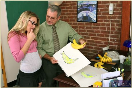 Blonde coed Harmony gets her pussy teased and dicked by her teacher