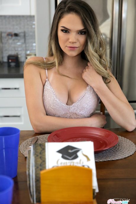 Teen Athena Faris gets her shaved pussy creampied after POV sex