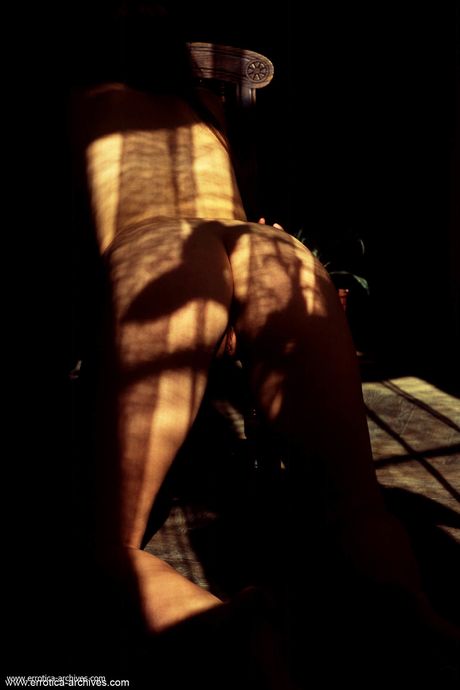 Errotica Archives: Tempting teen Olivia models totally naked on a chair with self-assuredness