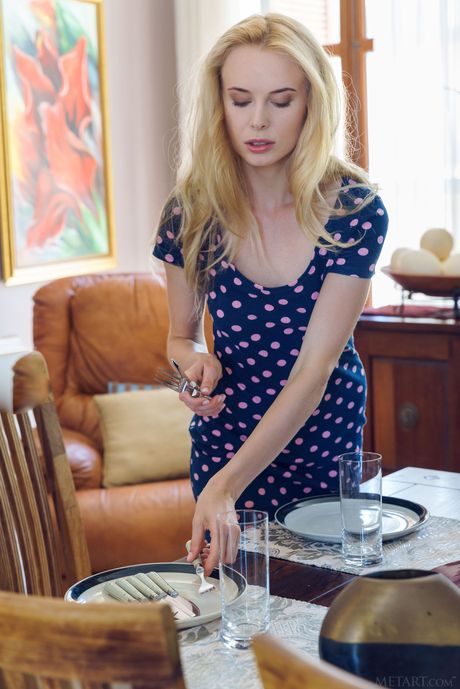 Desirable teen Maria Rubio removes her bikini and panties to pose nude