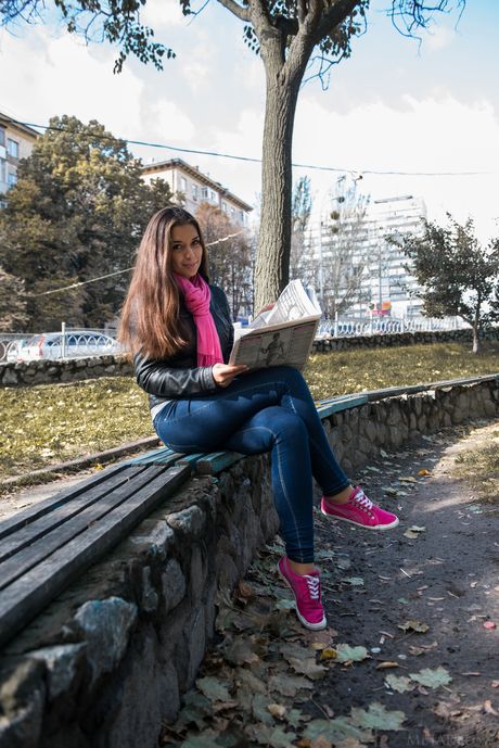 Ukrainian lovely Nadira A gets naked on the beach and in the water