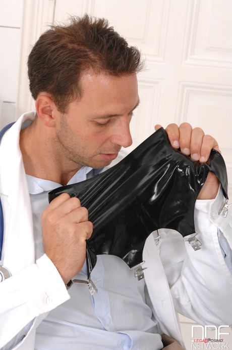 Kathia Nobili gets spanked and fucked by a doctor in a latex suit