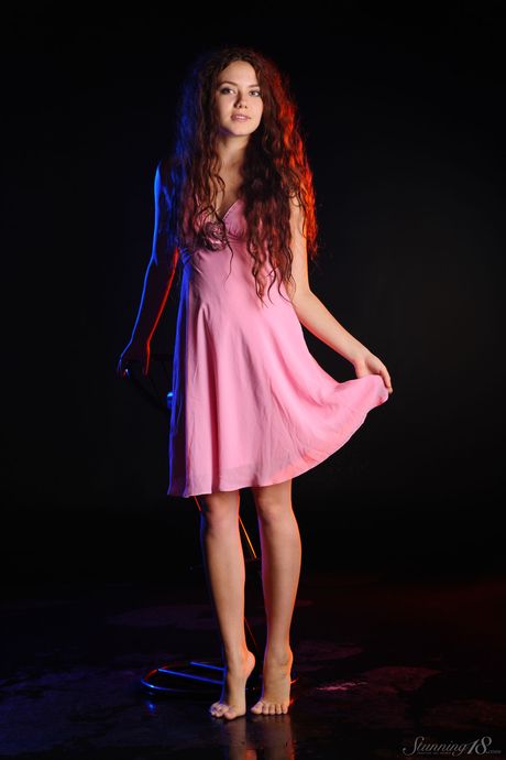 Ukrainian cutie Norma A strips to her heels and displays her hot body