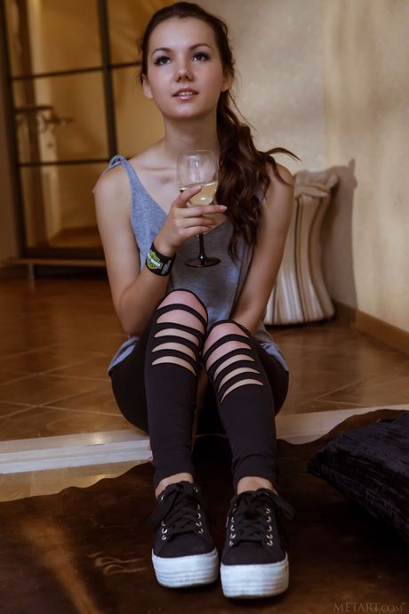 Perfect teen Iva gets naked provocatively after doing yoga