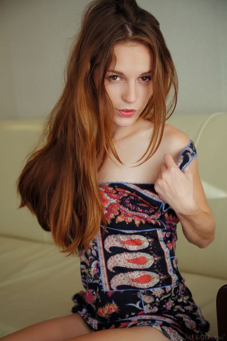 Precious teen Sofi Shane removes her dress to model in the nude