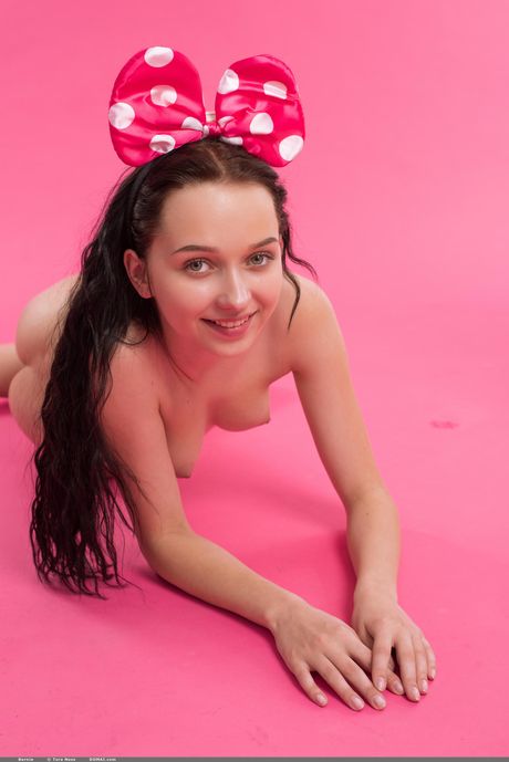 Delightful teen Ame gets naked while blowing bubbles in the backyard