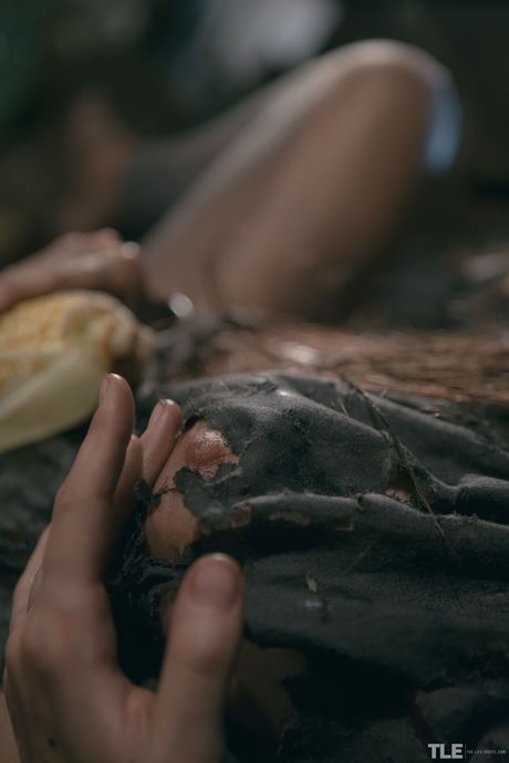 Love Hairy: Emily J takes a bath and masturbates with a corn cob in a surreal fantasy