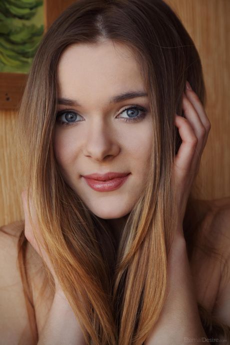 Ukrainian fair Katie A shows her hot ass and pussy in the nude