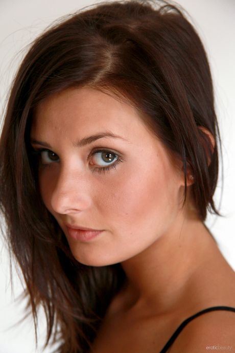 Cute teen Edwige A showing her hot ass & spreading her hairy pussy in heels