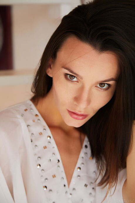 Skinny Ukrainian lovely Adel Morel strips and poses naked