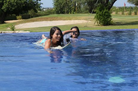 Perfect lesbians Lorena Garcia & Eve Angel kiss & lick each others pussy