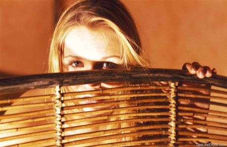 Sexy blonde Pavla strips her lingerie and teases with her big tits