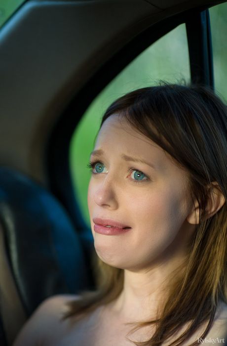 Stunning teen Kylie Miny highlights her tiny tits and poses naked in a solo