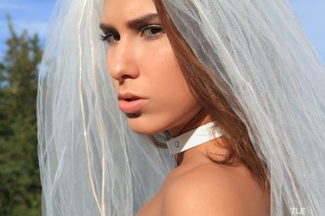 Rise strips on the roof and shows her perfect body, shaved pussy and big tits