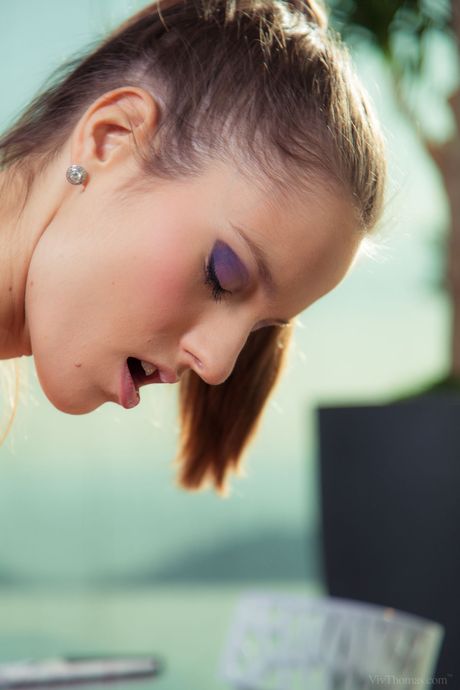 Teen lesbians Tracy Lindsay & Silvie Luca kiss after having sex in a closet