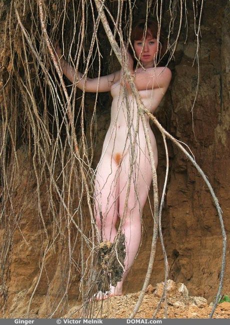 Domai: Svelte teen Ginger shows her small tits and poses nude in a solo