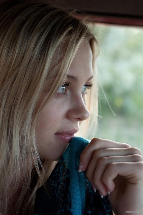 Skinny Russian lovely Luciana A posing nude in the forest