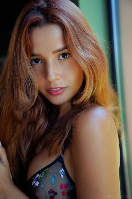 Sexy Latina teen Agatha Vega masturbates with a hairbrush in the nude