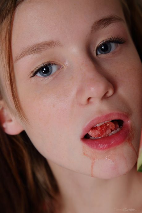 Delightful teen Emily Bloom removes her underwear to get completely naked