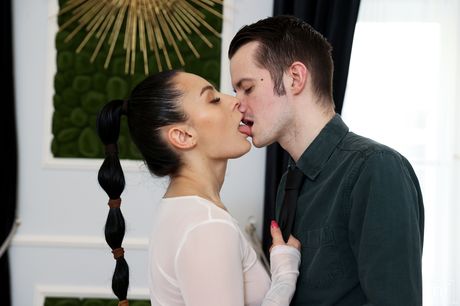 Petite teen Mindy Vega gets her shaved pussy fucked by her stepbrother