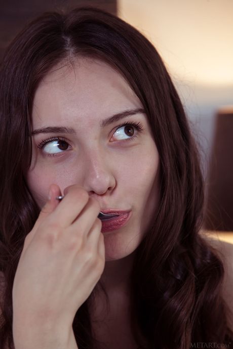 Charming teen Maxima strips down without shyness