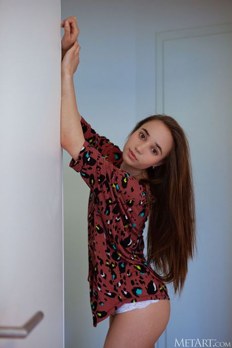 Natural redhead Messiah gets naked with grace