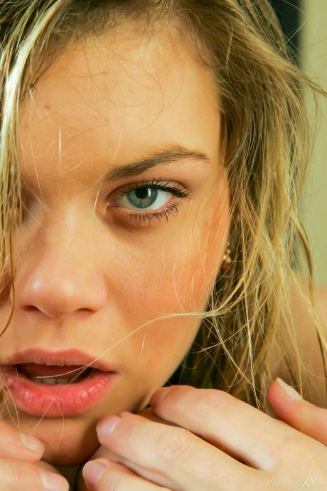 Skinny amateur teen babe with tiny tits stripping and teasing her pussy