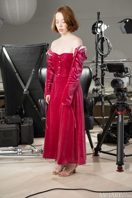 Delicate teen Lottie Magne gets naked confidently by herself