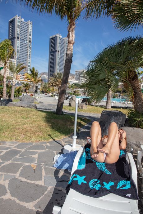 Venezuelan teen Agatha Vega strips and poses in the public pool