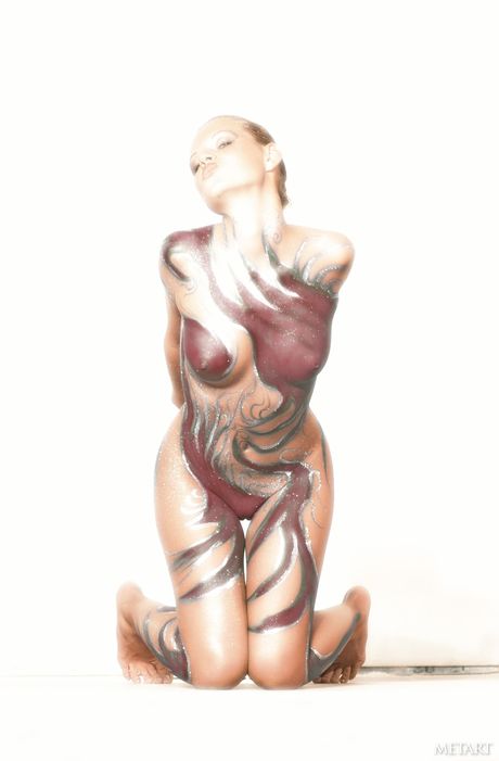 Lean teen Models No Name poses naked with grace