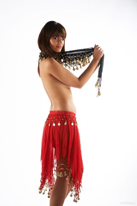 Erotic Beauty: Hot teen Romanetta bares herself on a chair boldly