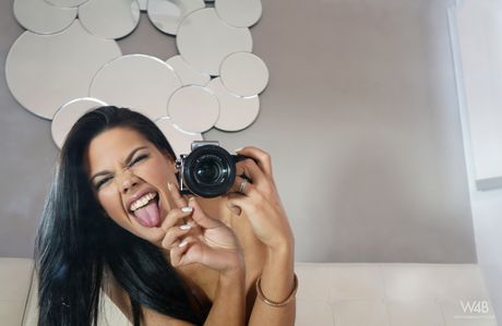 Pretty teen Apolonia shows off her hot body and poses in a solo